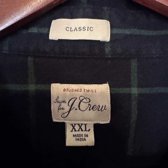 J. Crew XXL Every Square Navy Brushed Twill Shirt - Picture 2 of 3